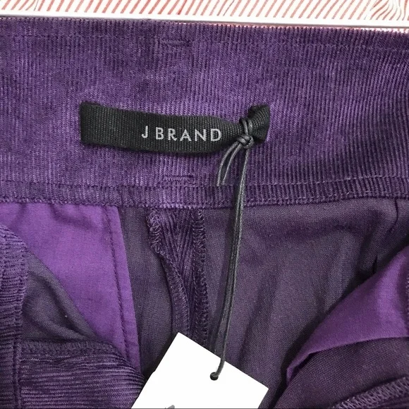 J Brand Purple Twilight Mavis Paper Bag Corduroy Trouser Pants SIZE 26 NEW